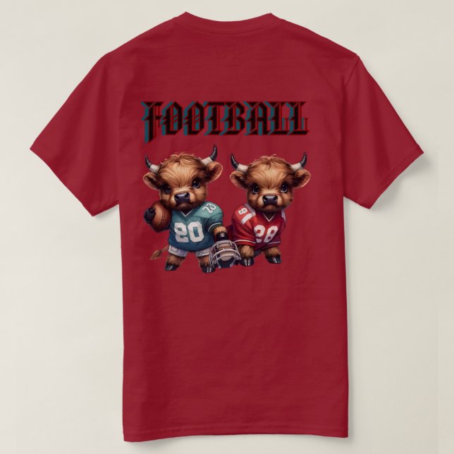 Camiseta Vacas De Fútbol Y De Las Tierras Altas (Reverso del diseño)