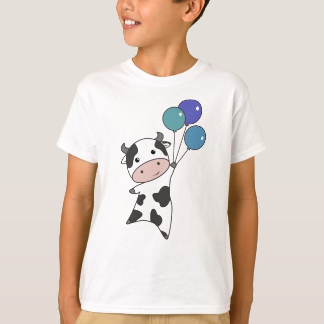 Camiseta Vacas de ternera vuelan globos para matar animales (Anverso)