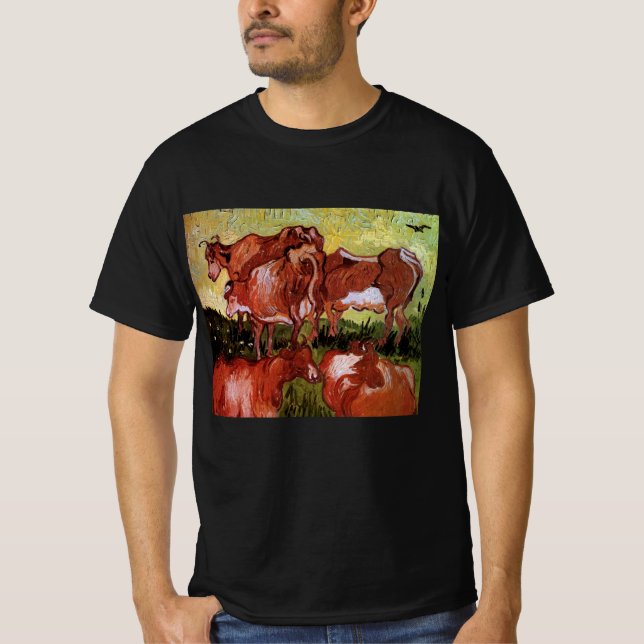 Camiseta Vacas (después de Jordania) de Vincent van Gogh (Anverso)