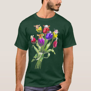 Camiseta Vacas divertidas Tulip Flower Spring Tree Hippie