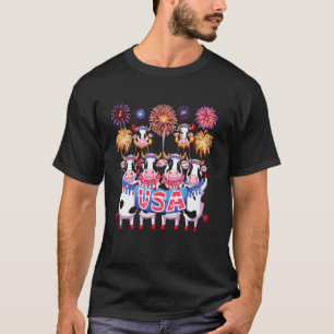 Camiseta Vacas Lindas Fuegos Artificiales 4 De Julio USA Ba