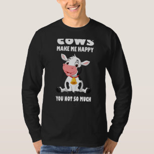 Camiseta Vacas Me Hacen Feliz De Que No Tanto Vaca De Moda