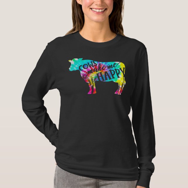 Camiseta Vacas me hacen feliz Día de la Madre Vaca Agricult (Anverso)
