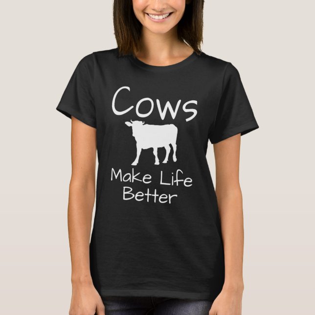 Camiseta Vacas Mejoran La Vida De Los Agricultores De Leche (Anverso)