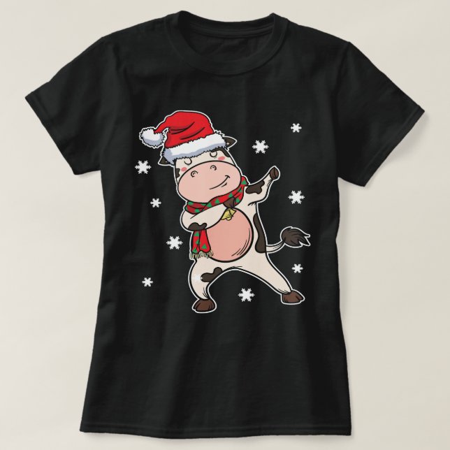 Camiseta Vacas Navidades Vaca Vaca Raras Navidades Dabbing  (Diseño del anverso)