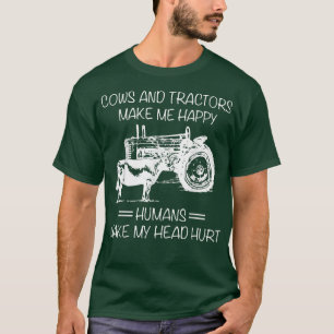 Camiseta Vacas Y Tractores Me Hacen Feliz Que Los Humanos M
