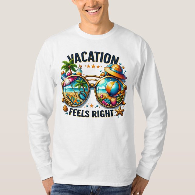 Camiseta Vacation Feels Right Basic Long Sleeve USA (Anverso)