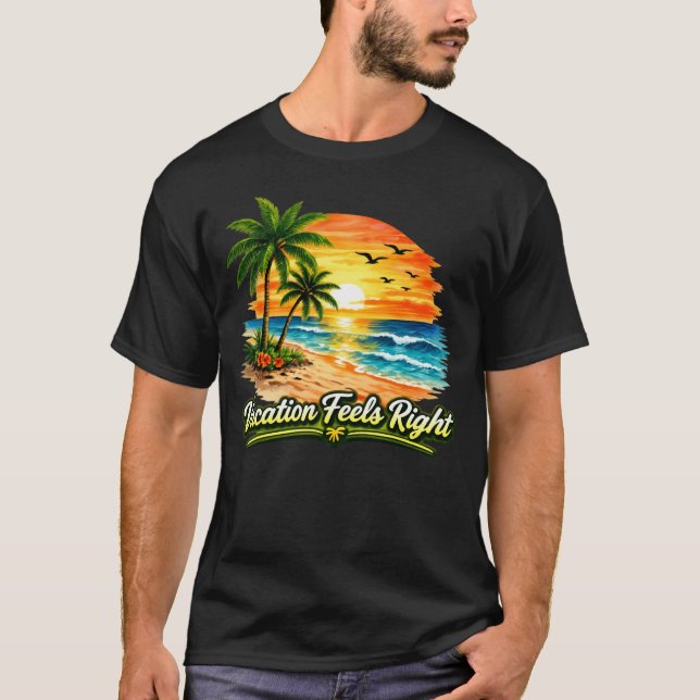Camiseta Vacation Feels Right Dark Cotton T-Shirt USA (Anverso)