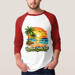 Camiseta Vacation Feels Right Raglan Baseball Shirt USA
