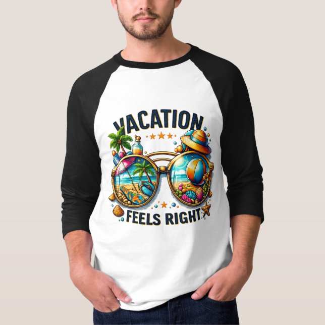 Camiseta Vacation Feels Right Raglan T-Shirt USA (Anverso)