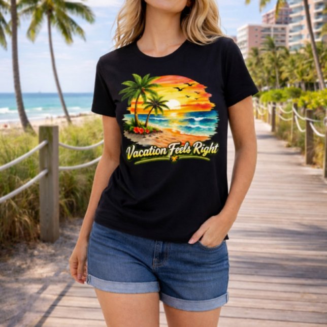 Camiseta Vacation Feels Right Tropical Island Tee USA (Subido por el creador)