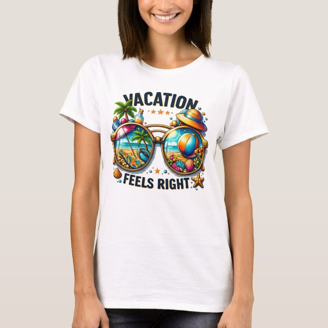 Camiseta Vacation Feels Right Women’s Summer Tee USA (Anverso)