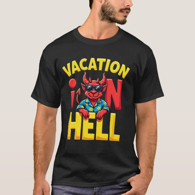 Camiseta Vacation In Hell Devil Design  (Anverso)