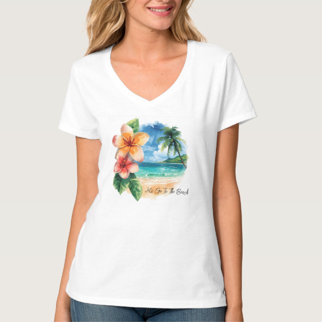 Camiseta Vacation, Lets Go To The Beach T-Shirt (Anverso)