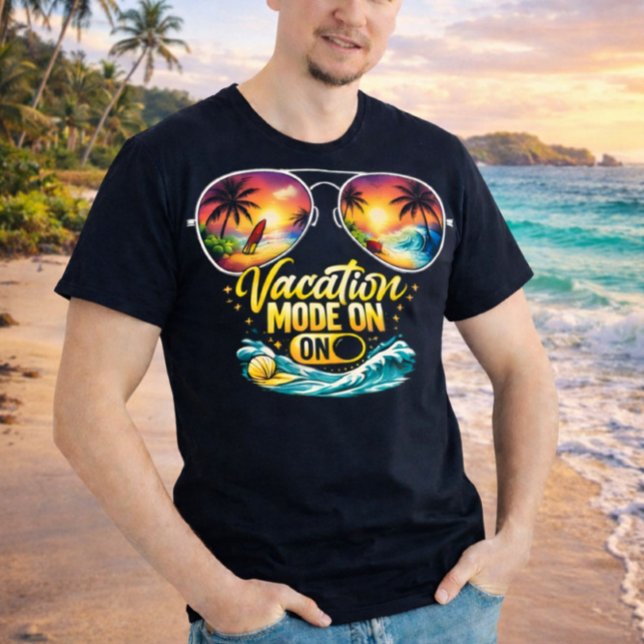 Camiseta Vacation Mode On Feels Like Ocean Sunset Dark Tee (Subido por el creador)