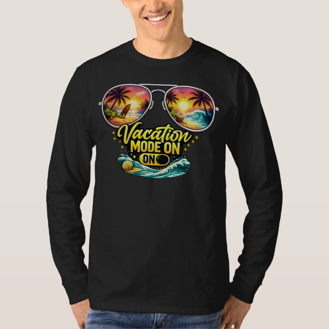 Camiseta Vacation Mode On Feels Like Sunset Beach Long Tee (Anverso)