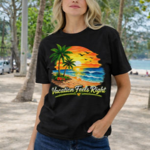 Camiseta Vacation Se Siente Bien Sunset Beach Mujeres Camis
