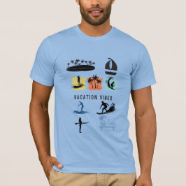 Camiseta Vacation Vibes Estilo de Viaje Tropical R