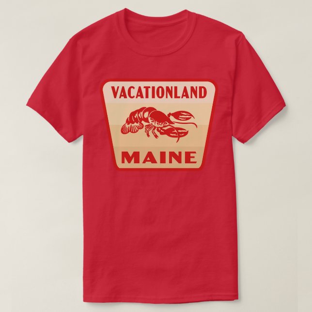 Camiseta Vacationland Maine Retro Badge Tan (Diseño del anverso)