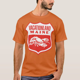 Camiseta Vacationland Maine Retro Shield White