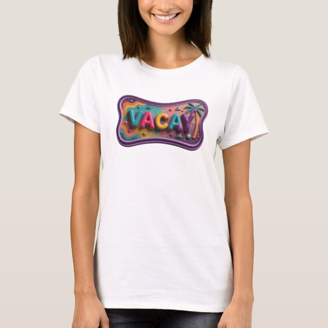 Camiseta VACAY Morada de Moda (Anverso)