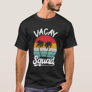 Camiseta Vacay Squad Familia Coincidencia Palm Tre Retro Vi