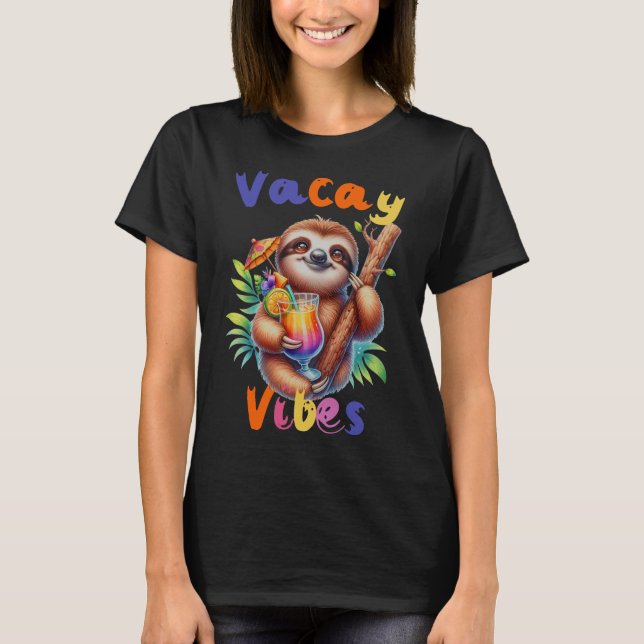Camiseta Vacay Vibes Funny Sloth Summer (Anverso)