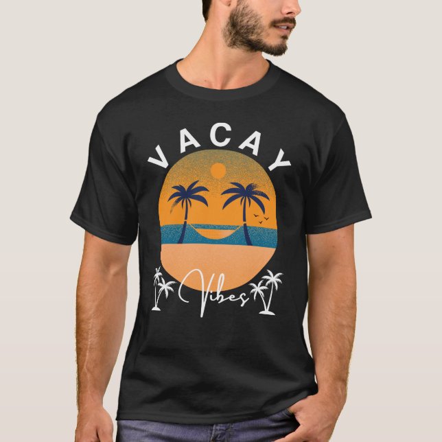 Camiseta Vacay Vibes Sunset and Palm Trees Men's