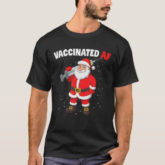 Camiseta Vaccinated AF Santa Claus With Syringe Christmas