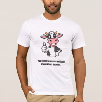 Camiseta Vache Positive – T-shirt Cartoon Humoristique