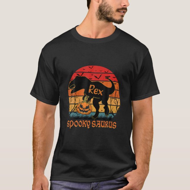 Camiseta Vacío de Halloween de Halloween de Rex Dinosaurio  (Anverso)