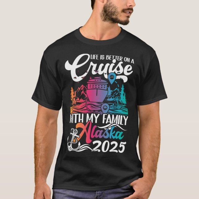 Camiseta Vacuna familiar de viaje en crucero de Alaska - Fa (Anverso)