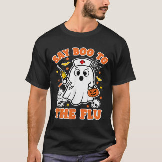 Camiseta Vacuna Graciosa Para La Enfermera Flu Hallo