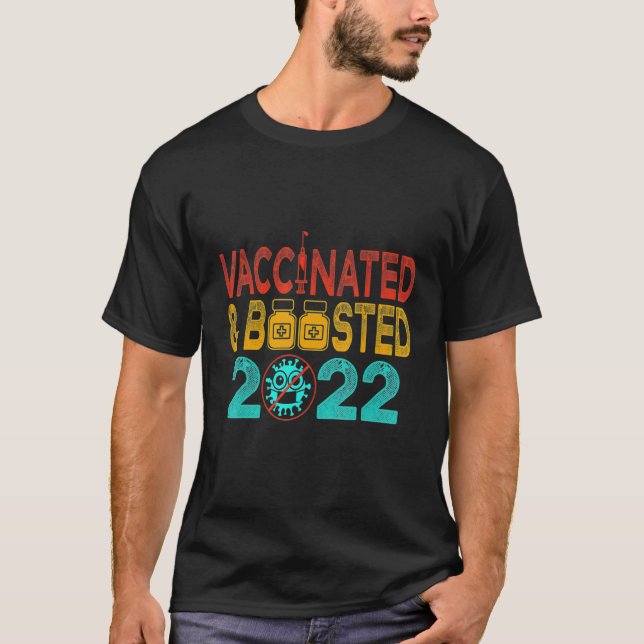 Camiseta Vacunación completa y potenciada 2022 Pro Vacuna a (Anverso)
