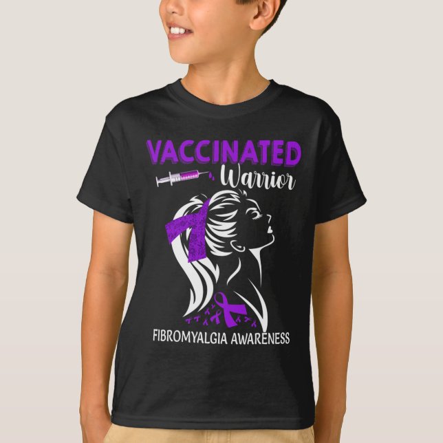 Camiseta Vacunación Guerrero Fibromialgia Conciencia (Anverso)