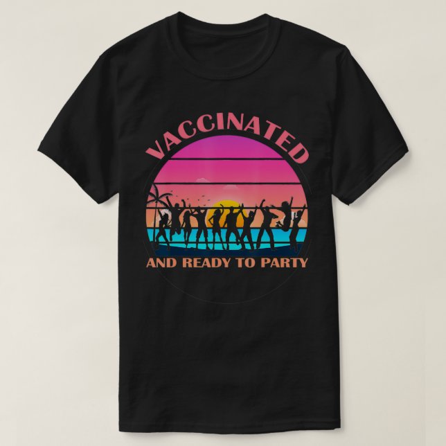 Camiseta Vacunado Listo Para Fiesta Pro Vacunación Verano V (Diseño del anverso)