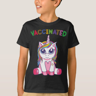 Camiseta Vacunado Para Chicas Niños Con Arcoiris De Unicorn