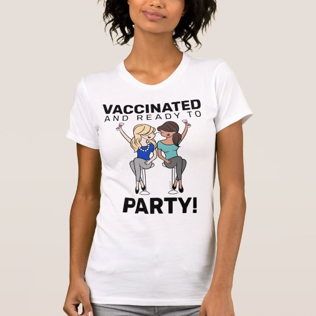 Camiseta Vacunado y listo para Fiesta - Vino (Anverso)