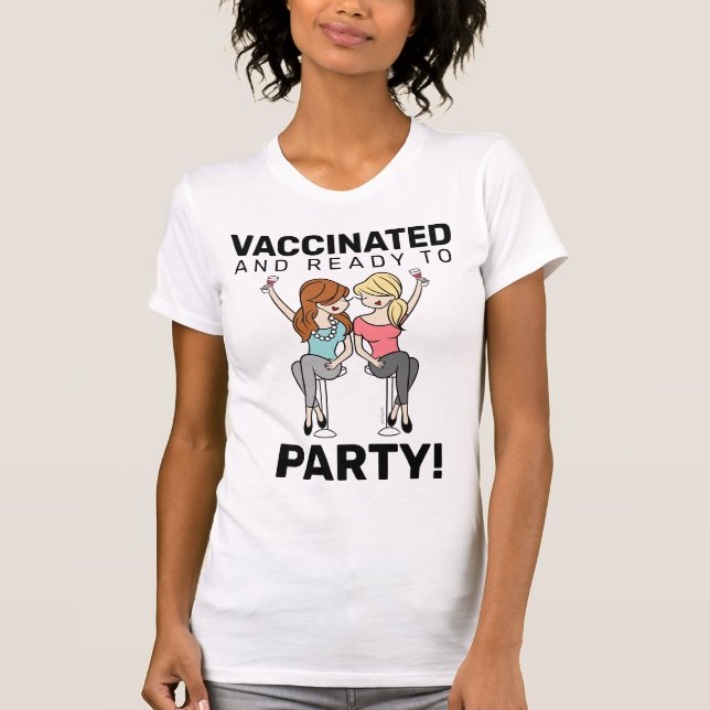 Camiseta Vacunado y listo para Fiesta - Vino (Anverso)