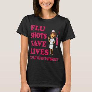Camiseta Vacunas contra la gripe salvan vidas médicas dive