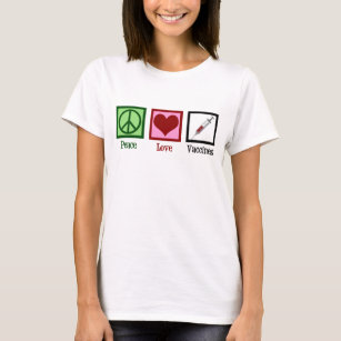 Camiseta Vacunas de amor por la paz, enfermeras de vacunaci