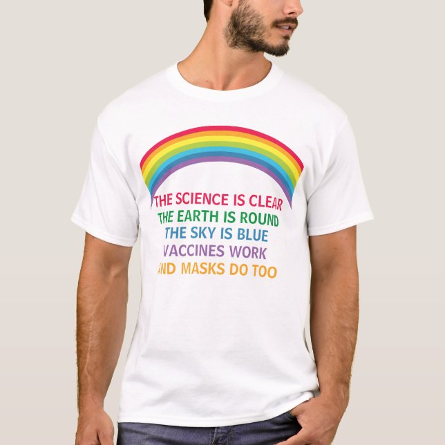 Camiseta Vacunas usan una citación mástica del arcoiris (Anverso)