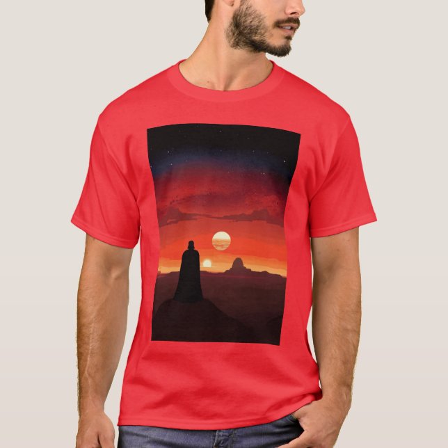 Camiseta Vader Binary Sunset vintage retro (Anverso)