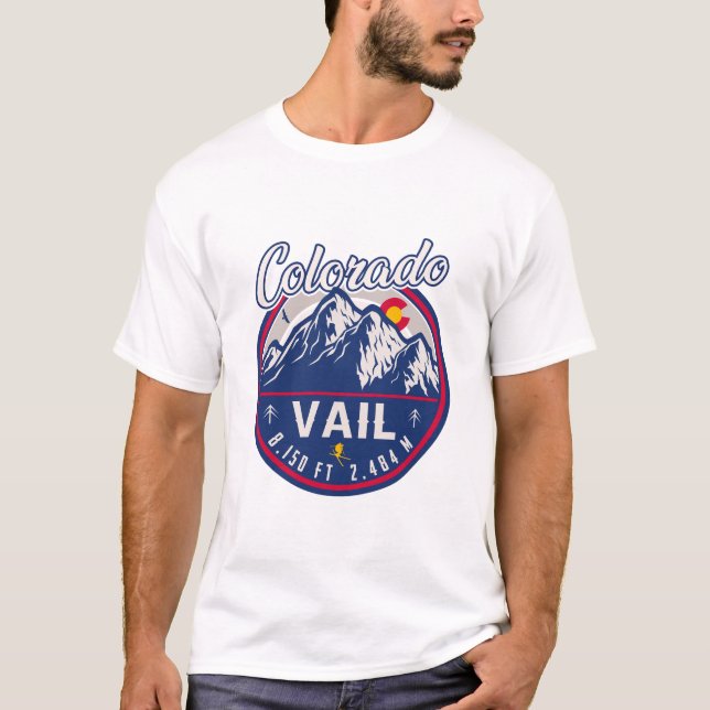 Camiseta Vail Colorado Mountain Retro Sunset Souvenirs (Anverso)