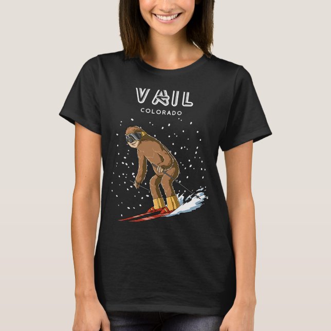 Camiseta Vail Colorado USA Sloth Ski (Anverso)