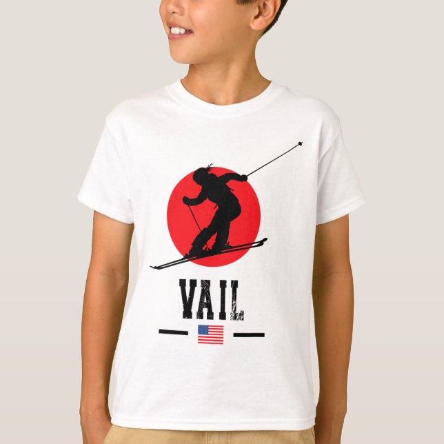 Camiseta Vail Usa Ski Resort Rocky Mountains American Skiin (Anverso)