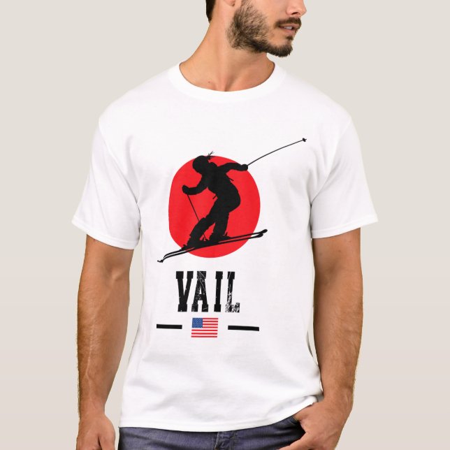 Camiseta Vail Usa Ski Resort Rocky Mountains American Skiin (Anverso)