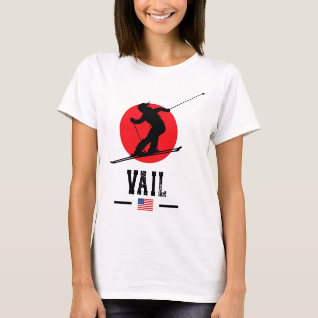 Camiseta Vail Usa Ski Resort Rocky Mountains American Skiin (Anverso)