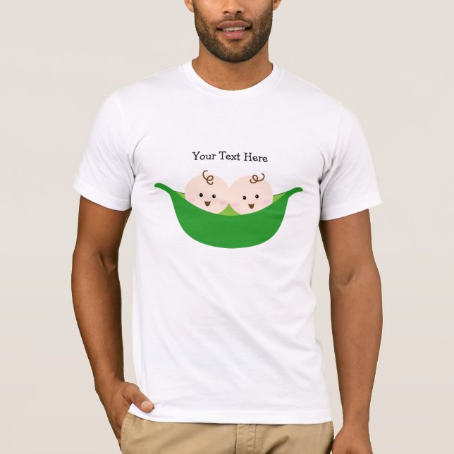 Camiseta Vainas de guisante gemelas (personalizable) (Anverso)