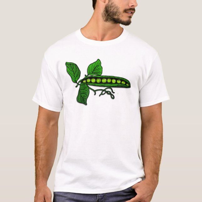 Camiseta Vainas de guisante verde del jardín (Anverso)